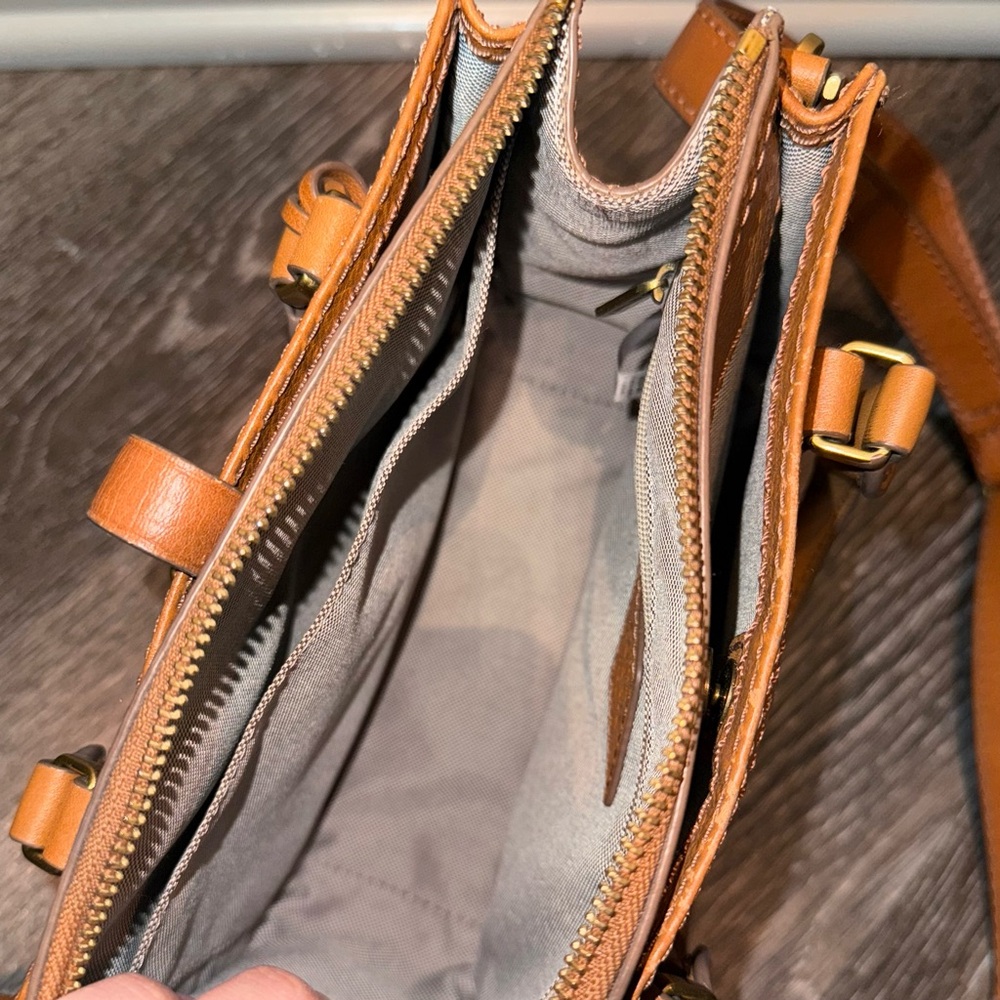 Fossil Ryder Leather Mini Satchel in a cognac tan color - Picture 6 of 6